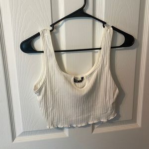 White Cropped Tank Top